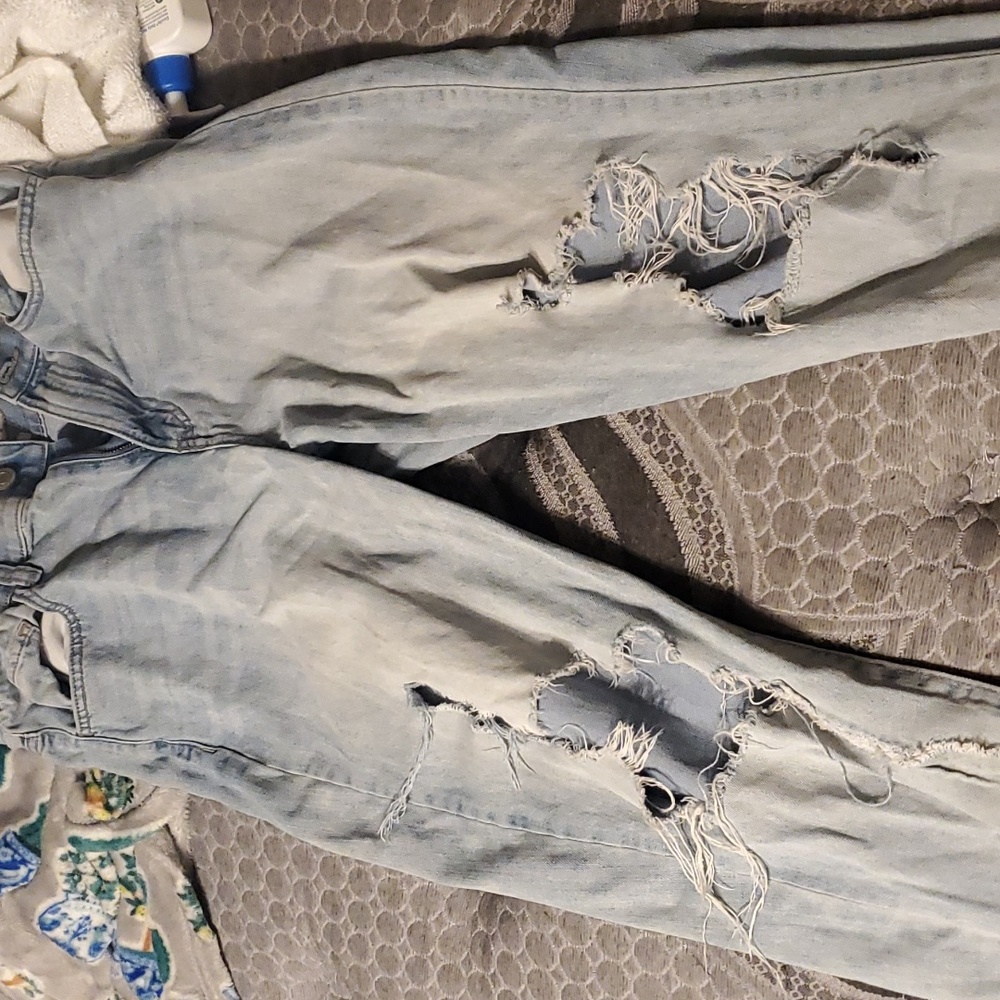 Light blue wide leg jeans
